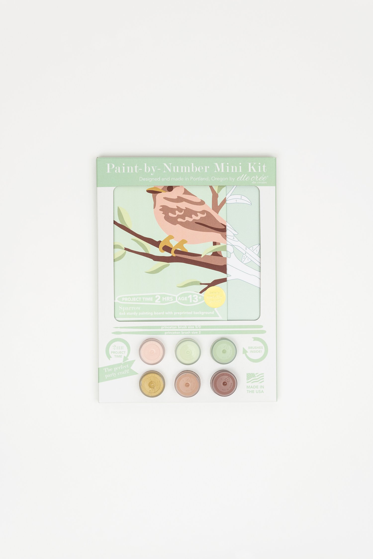 Sparrow | Mini Paint-by-Number Kit for Adults — Elle Crée (she creates)